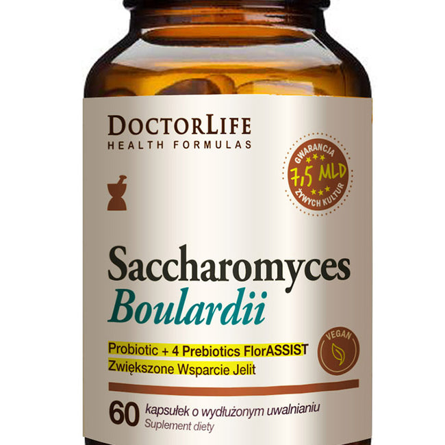 Doctor Life Saccharomyces Boulardii suplement diety wspierający jelita 60 kapsułek