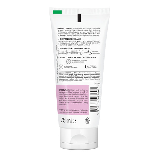 AA Pure Derma oczyszczający peeling gommage 75ml