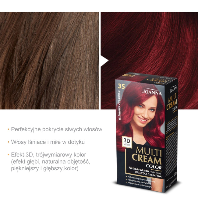 Joanna Multi Cream Color farba do włosów 35 Wiśniowa Czerwień