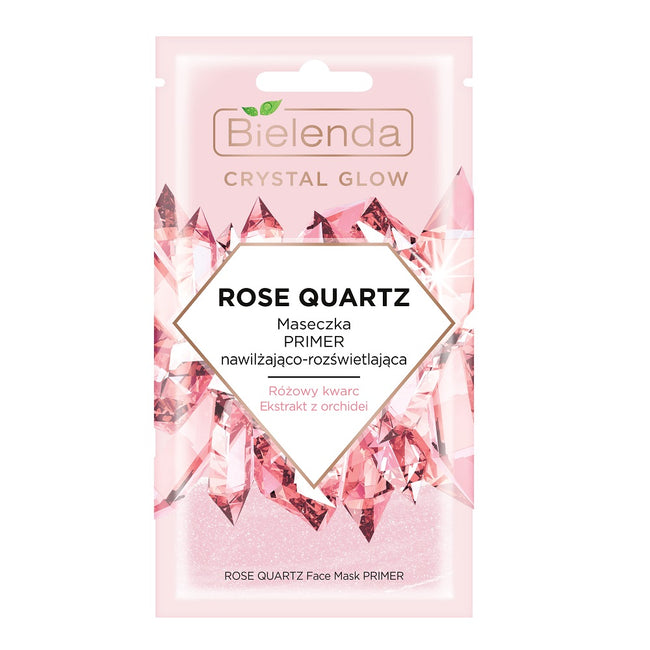 Bielenda Crystal Glow Rose Quartz maseczka primer nawilżająco-rozświetlająca 8g
