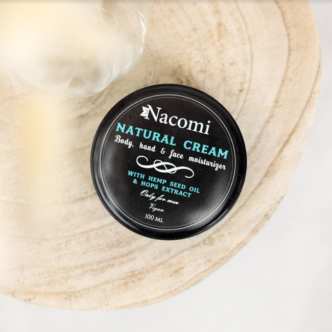Nacomi Natural Cream naturalny krem z olejem konopnym i ekstraktem z chmielu dla mężczyzn 100ml
