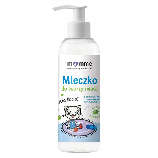 MomMe Kicia Kocia mleczko do twarzy i ciała Zielone Jabłuszko 150ml