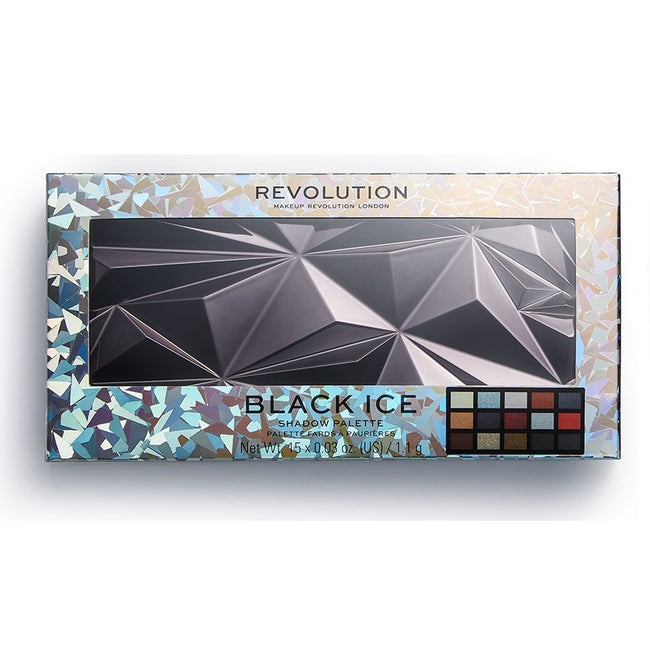 Makeup Revolution I Heart Revolution Glass Eyeshadow Palette cienie do powiek Black Ice 16.5g