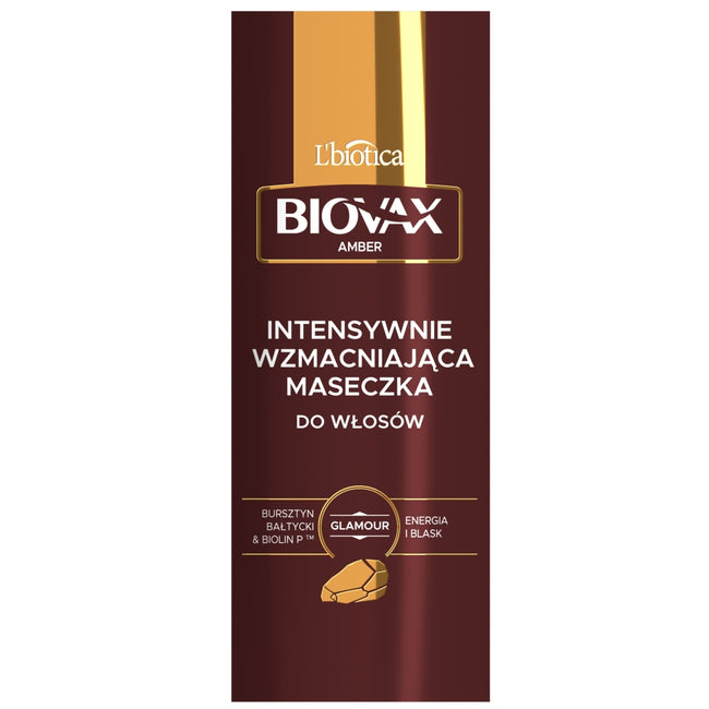 BIOVAX Glamour Amber maseczka intensywnie wzmacniająca Bursztyn bałtycki i Biolin 150ml