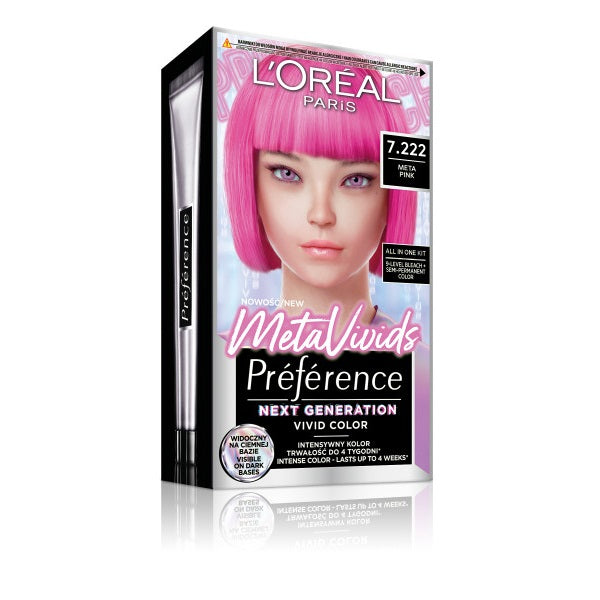 L'Oreal Paris Preference MetaVivids farba do włosów 7.222 Meta Pink