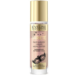 Eveline Cosmetics Variete Liquid Highlighter płynny rozświetlacz do twarzy i ciała 02 Rose Gold 30ml