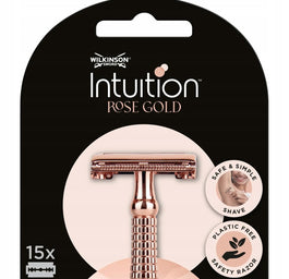 Wilkinson Intuition Rose Gold żyletki do klasycznej maszynki do golenia dla kobiet 15szt