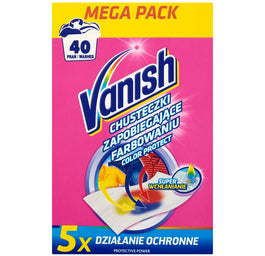 Vanish Color Protect chusteczki zapobiegające farbowaniu ubrań 40 prań (20 sztuk)