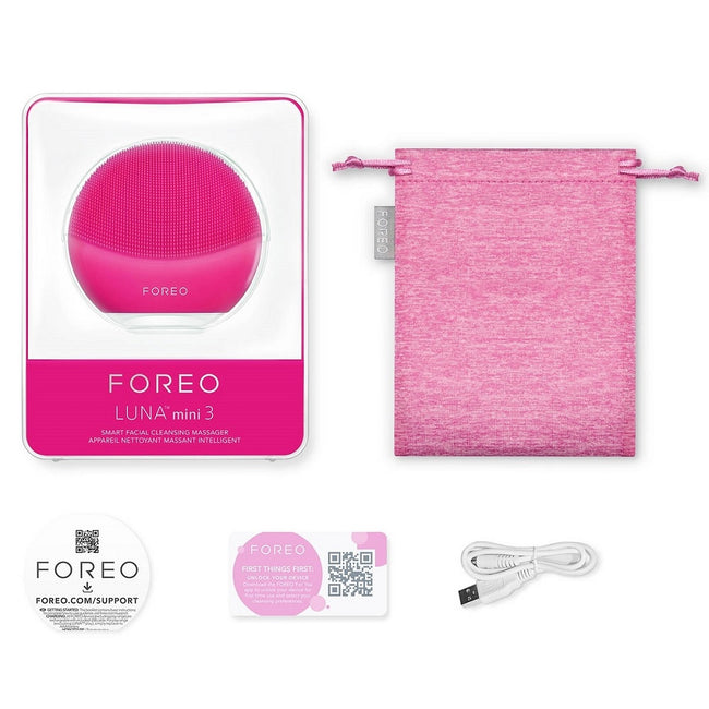 Foreo Luna Mini 3 szczoteczka soniczna do oczyszczania twarzy z efektem masującym Fuchsia