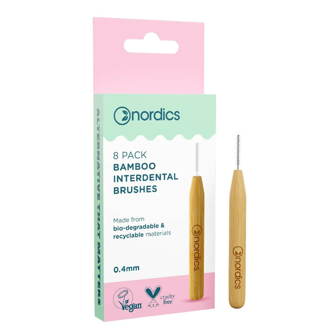 Nordics Bamboo Interdental Brushes bambusowe szczoteczki do czyszczenia przestrzeni międzyzębowej 0.4mm 8szt.