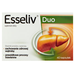 Esseliv Duo suplement diety wspomagający wątrobę oraz procesy trawienne 40 kapsułek