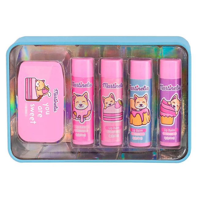 Martinelia Yummy Lip Care Tin Box zestaw balsam do ust 4szt + błyszczyk