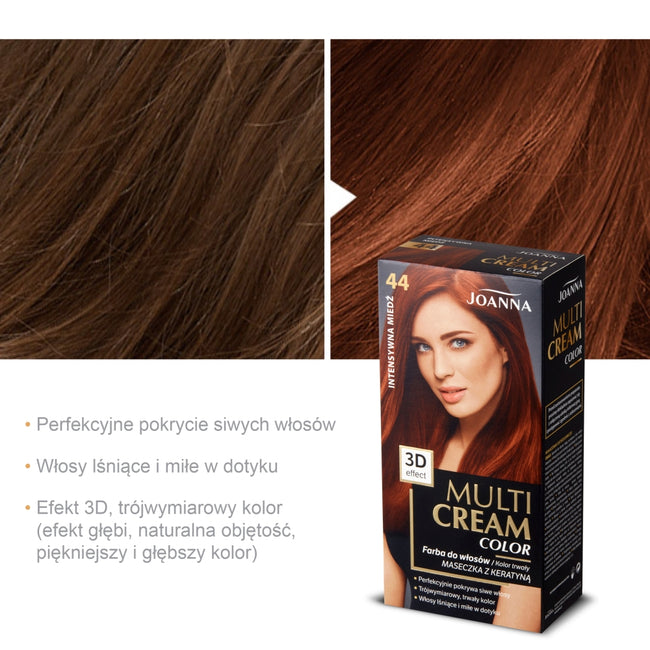 Joanna Multi Cream Color farba do włosów 44 Intensywna Miedź
