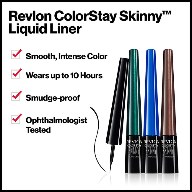 Revlon ColorStay Skinny Liquid Liner trwały eyeliner w płynie Black 2.5ml