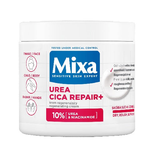 MIXA Urea Cica Repair+ regenerujący krem do twarzy dłoni i ciała 400ml