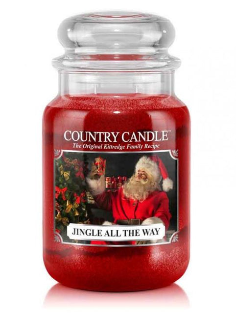 Country Candle Duża świeca zapachowa z dwoma knotami Jingle All The Way 652g