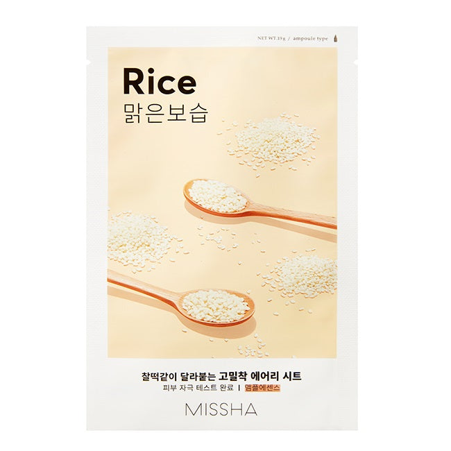 Missha Airy Fit Sheet Mask rozjaśniająco-wygładzająca maseczka w płachcie z ekstraktem z ryżu Rice 19ml