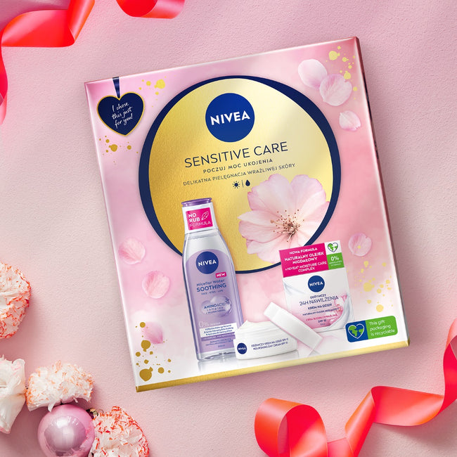Nivea Sensitive Care zestaw odżywczy krem na dzień 50ml + kojący płyn micelarny 200ml