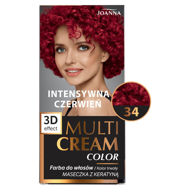 Joanna Multi Cream Color farba do włosów 34 Intensywna Czerwień