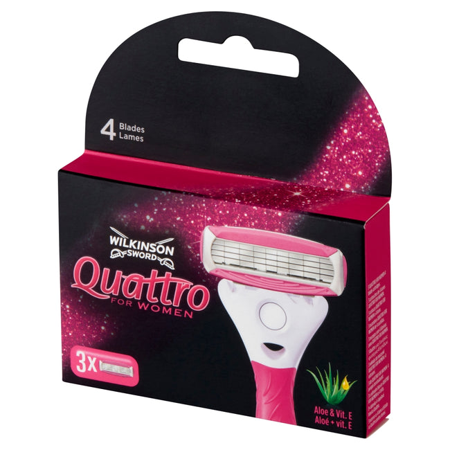 Wilkinson Quattro For Women zapasowe ostrza do maszynki do golenia dla kobiet 3szt