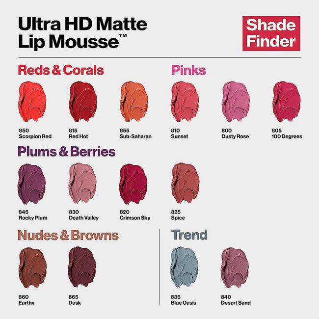 Revlon Ultra HD Matte Lip Mousse kremowa pomadka w płynie 825 Spice 5.9ml