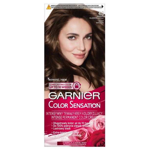 Garnier Color Sensation krem koloryzujący do włosów 4.0 Głęboki Brąz