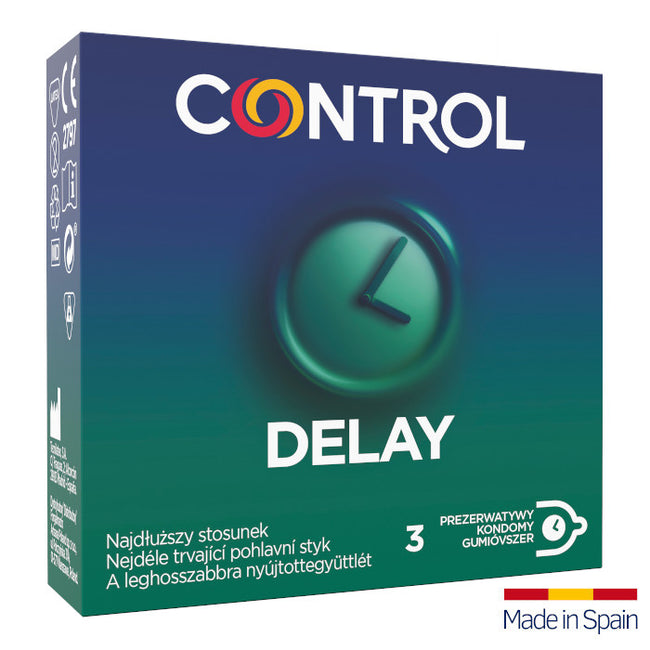 Control Delay opóźniające wytrysk prezerwatywy z naturalnego lateksu 3szt.