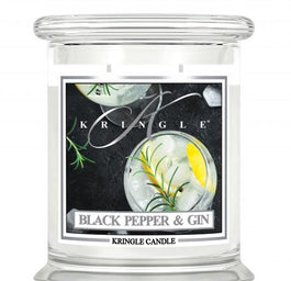 Kringle Candle Średnia świeca zapachowa z dwoma knotami Black Pepper Gin 411g