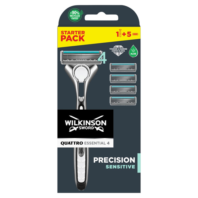 Wilkinson Quattro Essential 4 Precision Sensitive maszynka do golenia + 5 wkładów