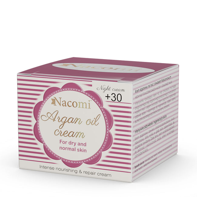 Nacomi Argan Oil Cream krem arganowy z kawasem hialuronowym 30+ na noc 50ml