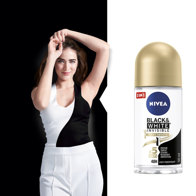 Nivea Black&White Invisible Silky Smooth antyperspirant w kulce 50ml