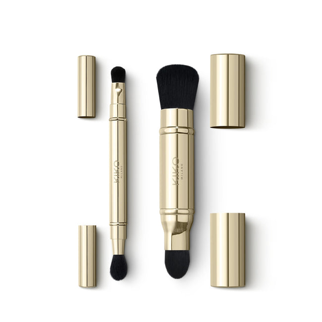 KIKO Milano Unmissable Brushes Gift Set zestaw pędzel z podwójną końcówką do twarzy + pędzel z podwójną końcówką do oczu
