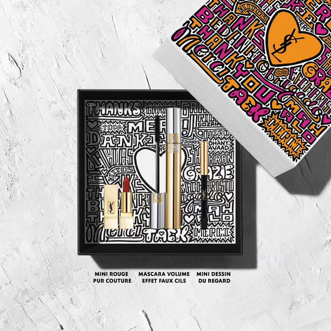 Yves Saint Laurent Make-up Set zestaw Volume Effet Faux Cils tusz do rzęs 01 High Density Black 7.5ml + Dessin du Regard kredka do oczu 01 Noir 0.5g + Rouge Pur Couture szminka do ust 1966 1.6g
