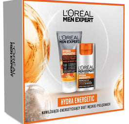 L'Oreal Paris Men Expert Hydra Energetic zestaw krem nawilżający przeciw oznakom zmęczenia 50ml + pobudzający żel do mycia twarzy 100ml