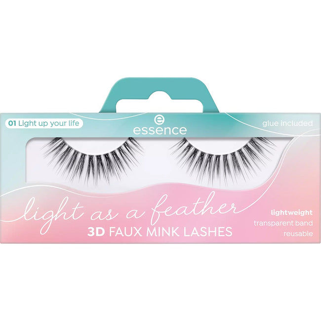 Essence Light as a Feather 3D Faux Mink Lashes sztuczne rzęsy wielokrotnego użytku z efektem 3D 01 Light up your life