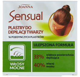 Joanna Sensual plastry do depilacji twarzy włosy mocne 16szt + tubka z oliwką łagodzącą 10ml