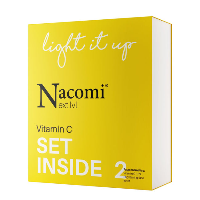 Nacomi Next Level Vitamin C zestaw rozświetlający tonik do twarzy 100ml + witamina C 15% 30ml