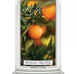 Kringle Candle Duża świeca zapachowa z dwoma knotami Sicilian Orange 623g