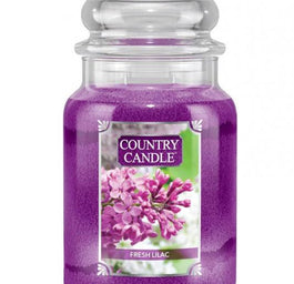 Country Candle Duża świeca zapachowa z dwoma knotami Fresh Lilac 652g