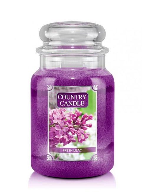 Country Candle Duża świeca zapachowa z dwoma knotami Fresh Lilac 652g