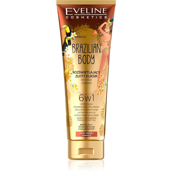 Eveline Cosmetics Brazilian Body rozświetlający złoty eliksir do ciała i twarzy 100ml