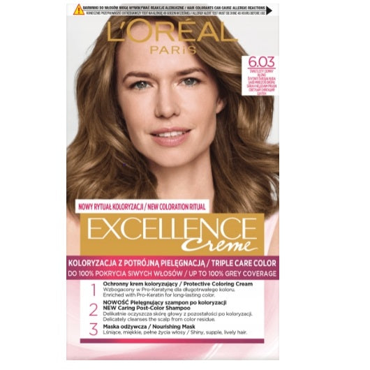 L'Oreal Paris Excellence Creme farba do włosów 6.03 Świetlisty Ciemny Blond