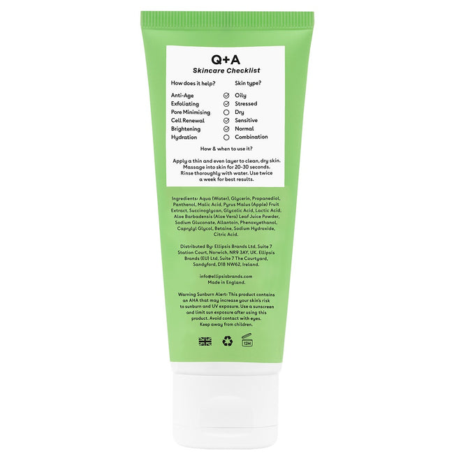 Q+A Apple AHA Exfoliating Gel żel eksfoliujący z jabłkowym kwasem AHA 75ml