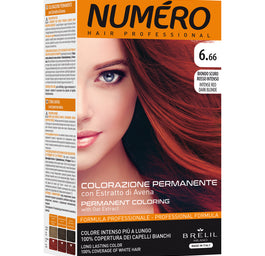 NUMERO Permanent Coloring farba do włosów 6.66 Intense Red Dark Blonde 140ml