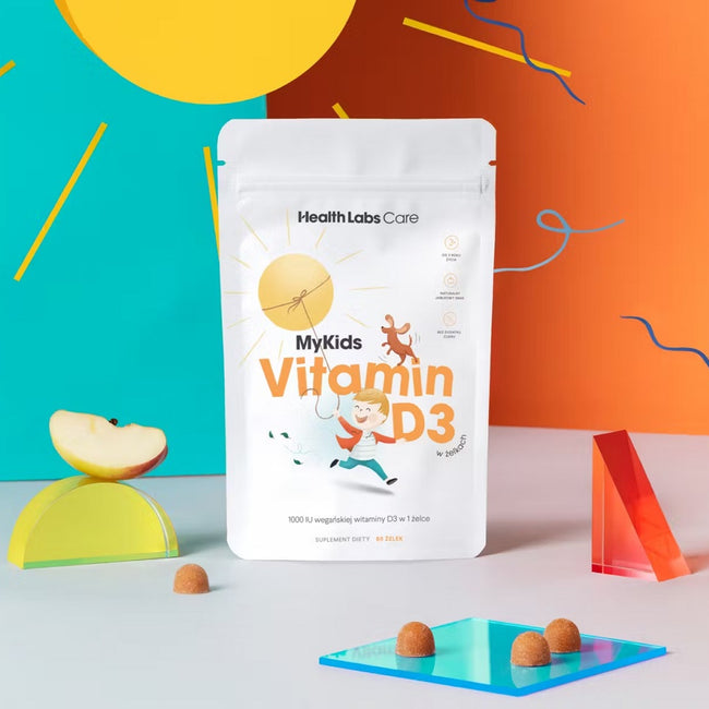 HealthLabs MyKids Vitamin D3 wegańska witamina D w żelkach dla dzieci suplement diety 60 żelek