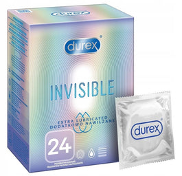 Durex Durex prezerwatywy Invisible dodatkowo nawilżane 24 szt cienkie