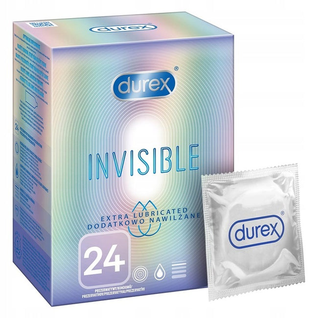 Durex Durex prezerwatywy Invisible dodatkowo nawilżane 24 szt cienkie
