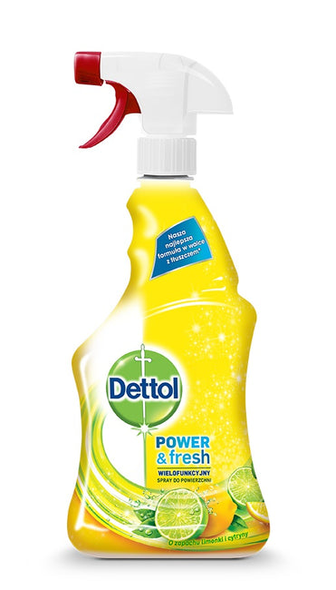 Dettol Power & Fresh wielofunkcyjny spray do powierzchni Limonka & Cytryna 500ml