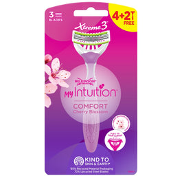 Wilkinson My Intuition Xtreme3 Comfort Cherry Blossom jednorazowe maszynki do golenia dla kobiet 6szt