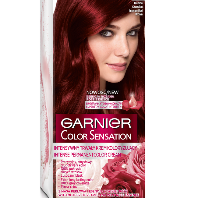 Garnier Color Sensation krem koloryzujący do włosów 4.60 Intensywna Ciemna Czerwień